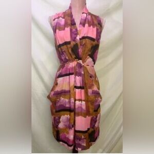 Bar III Pink and Brown Midi Dress